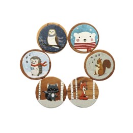 Botones navideños de madera