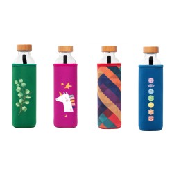 Botella Flaska boca ancha con funda de Neopreno