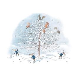 Postal Cuento de invierno Ardillas