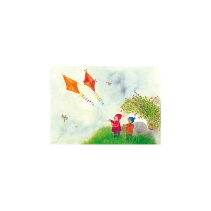 Postal - Vuelo de cometas
