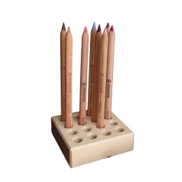 Porta lápices de madera para 16 lápices de colores gruesos