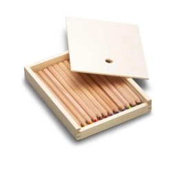Lápices de colores en caja de madera., 12 unidades