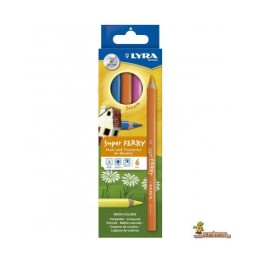 Lápices de madera NEON.  6 unidades