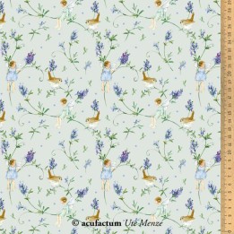 Tela de algodón orgánico Elfas de lavanda