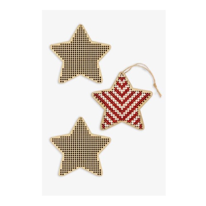 Set estrellas de madera para bordar