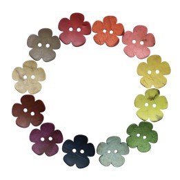 Botones de madera flor