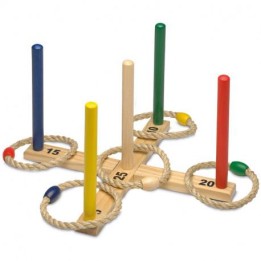 Juego de aros de cuerda y madera