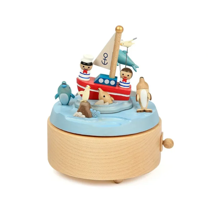 Caja musical marineros y delfines