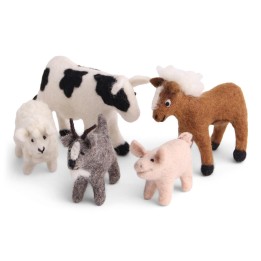 Conjunto de animales de fieltro