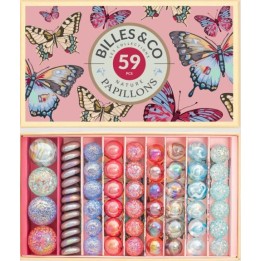 Caja de canicas mariposas