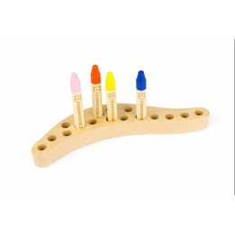 Soporte de madera para lápices de cera