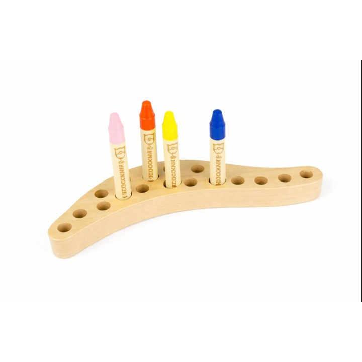 Soporte de madera para lápices de cera