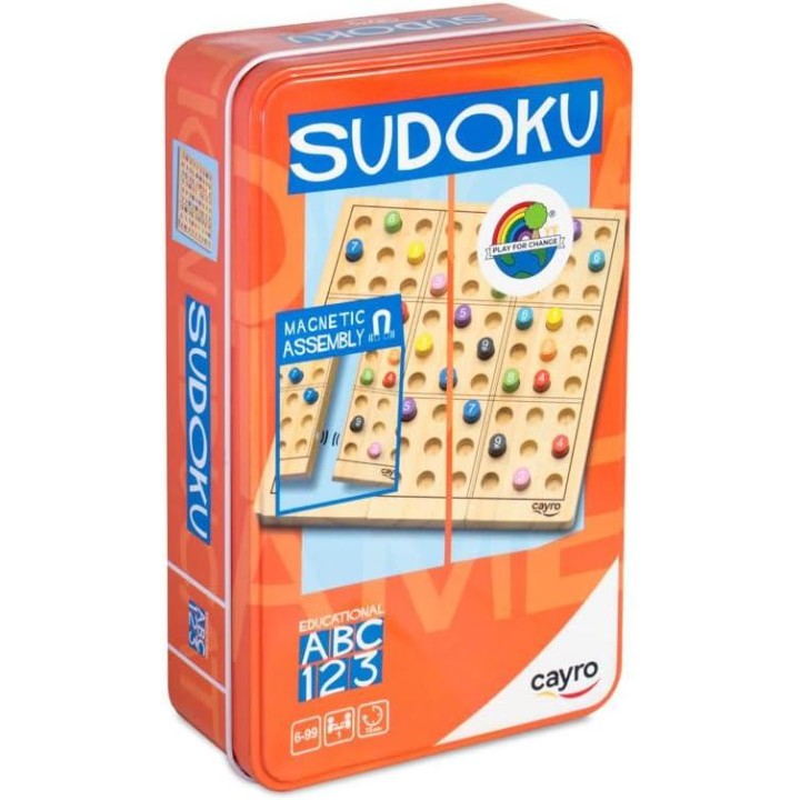 Juego de sudoku de madera en caja metal