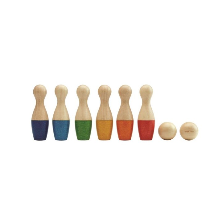 Juego de bolos de madera