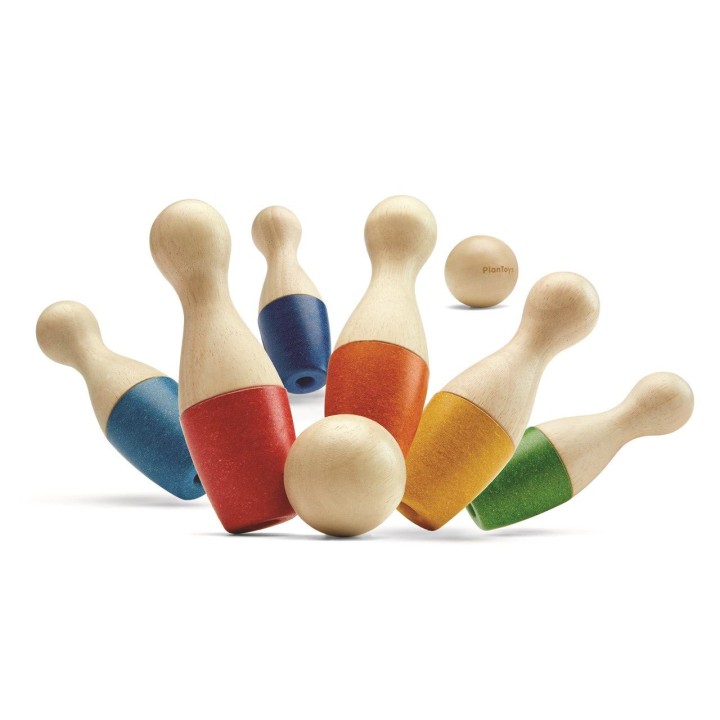 Juego de bolos de madera