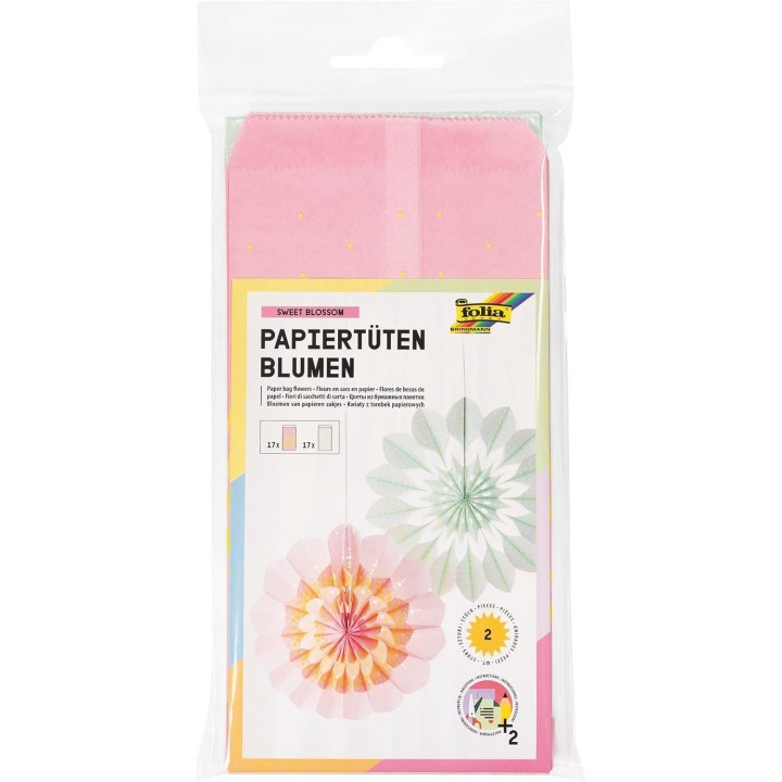 Flores de bolsas de papel