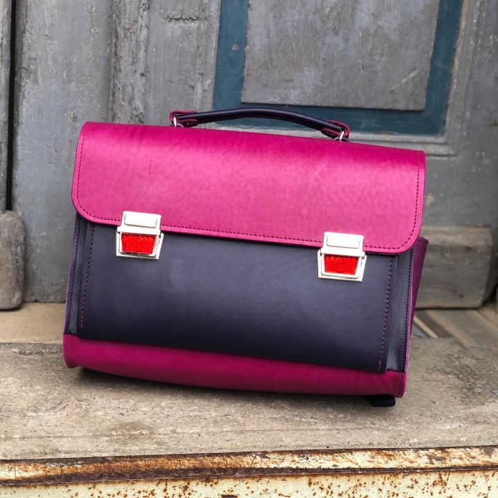 Cartera escolar de cuero de COLORES