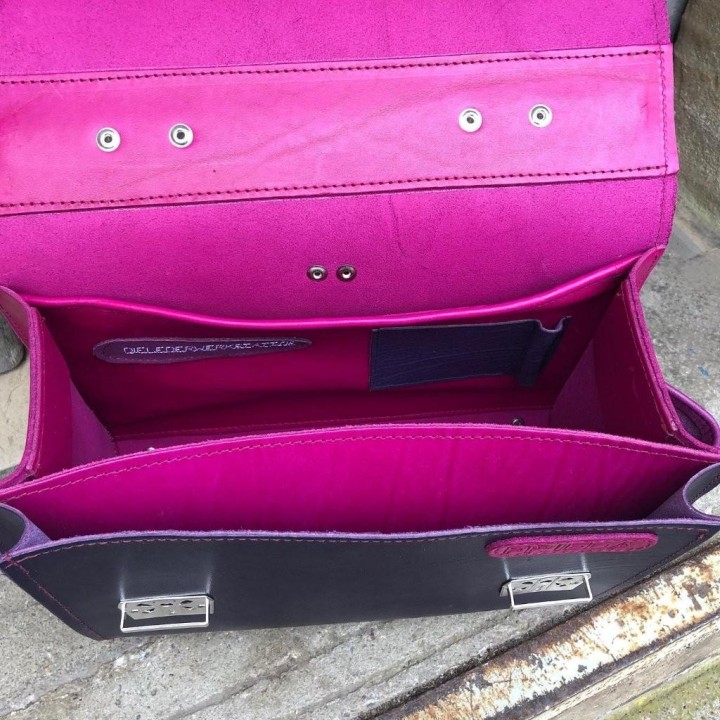 Cartera escolar de cuero de COLORES