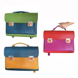 Cartera escolar de cuero de COLORES