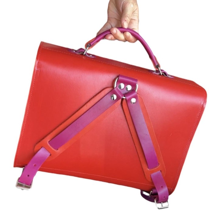 Cartera escolar de cuero de COLORES