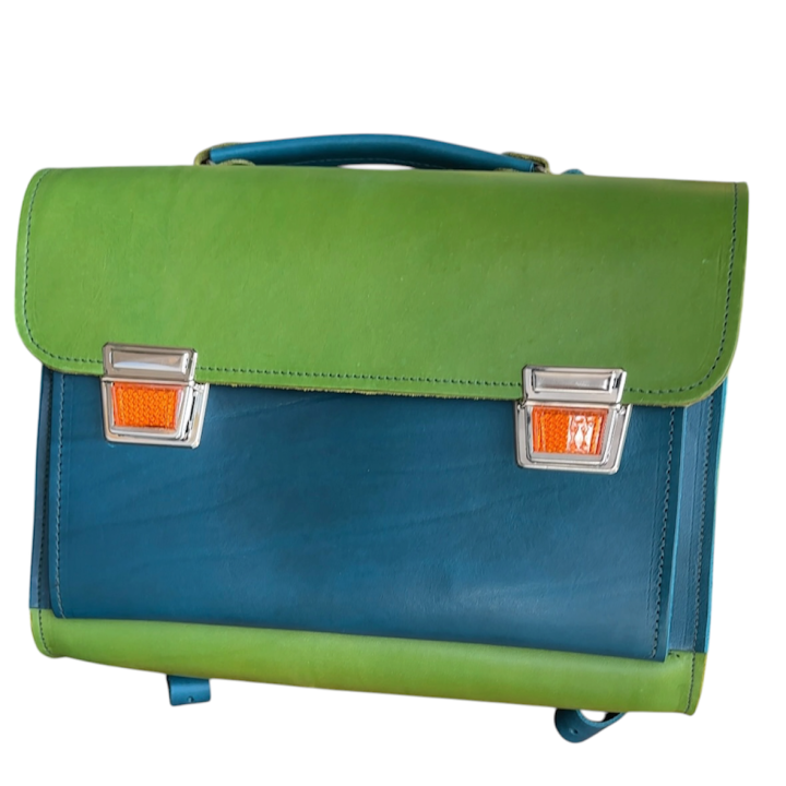 Cartera escolar de cuero de COLORES