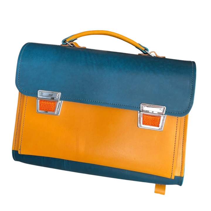 Cartera escolar de cuero de COLORES