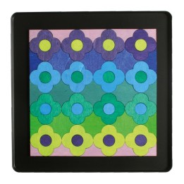 Puzzle magnético - Pequeña flor azul-verde