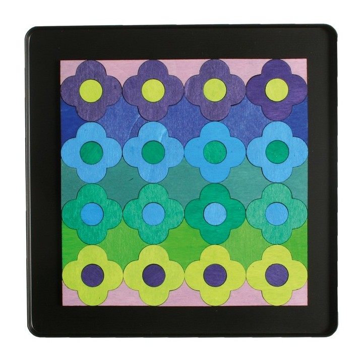 Puzzle magnético - Pequeña flor azul-verde