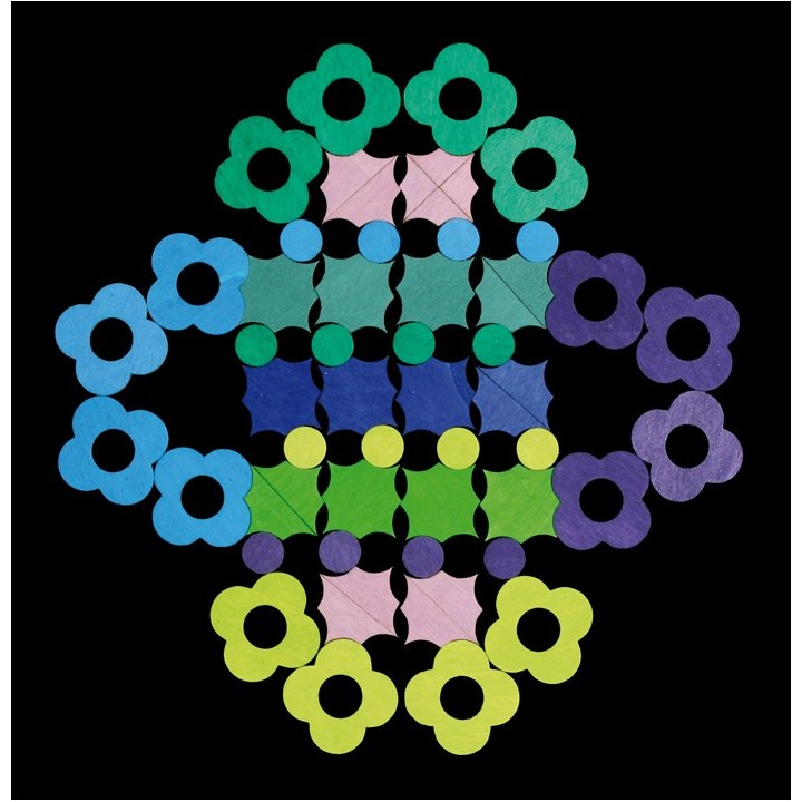 Puzzle magnético - Pequeña flor azul-verde