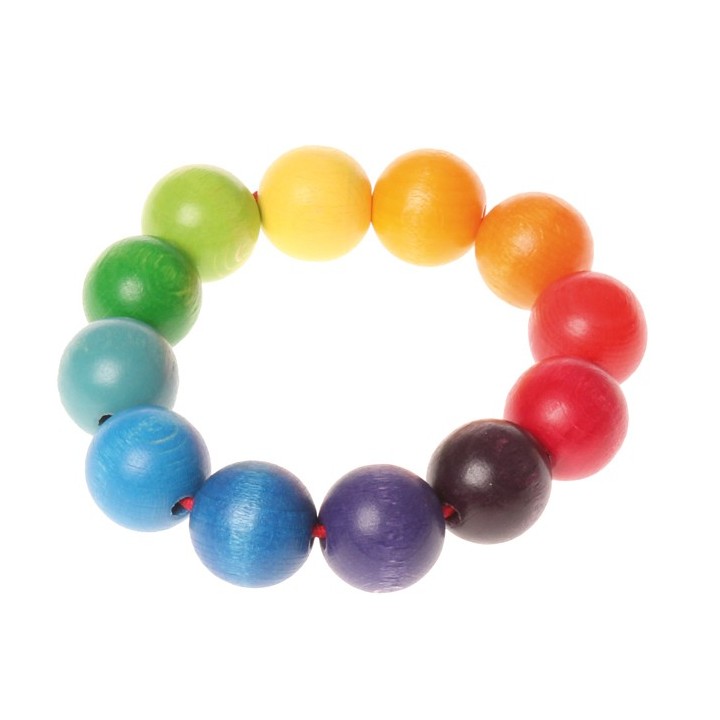 Sonajero de Madera Pulsera Arcoiris
