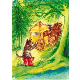 Postal - Gato con botas.