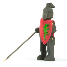 Caballero de madera montando negro 