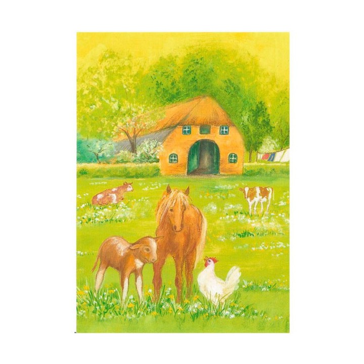 Postal Que estas haciendo pequeña gallina