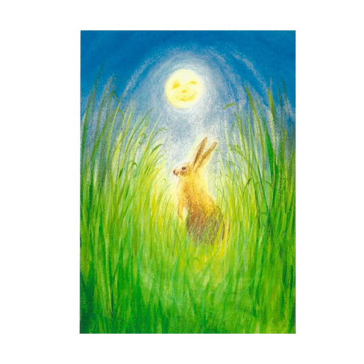 Postal - La liebre y la luna.