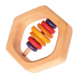 Sonajero de madera hexagonal