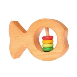 Sonajero de madera - Pez con anillas de colores