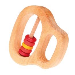 Sonajero de madera - Pequeñas anillas rojas