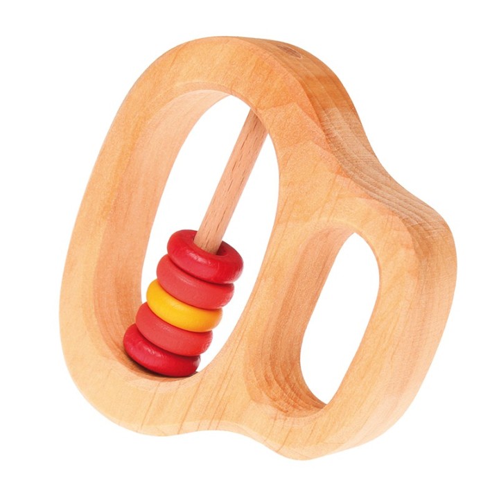 Sonajero de madera - Pequeñas anillas rojas