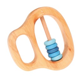 Sonajero de madera - Pequeñas anillas azules