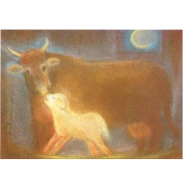 Postal - La vaca con ternero