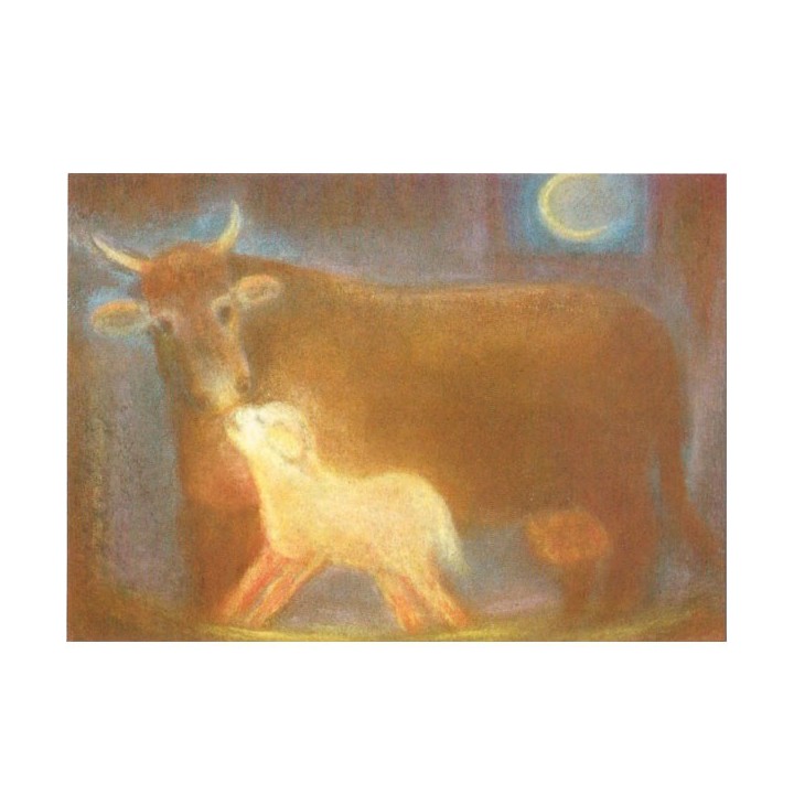 Postal - La vaca con ternero