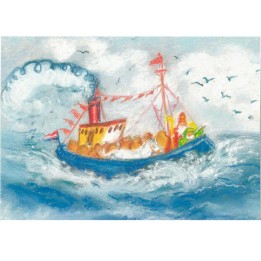 Postal San Nicolas en el barco