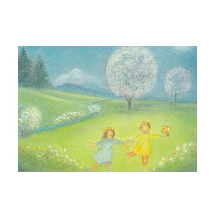 Postal  Mayo  Los arboles en flor