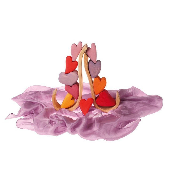Corazones de madera - rosa grimms