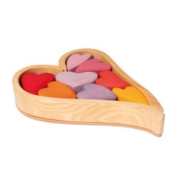 Corazones de madera - rosa grimms