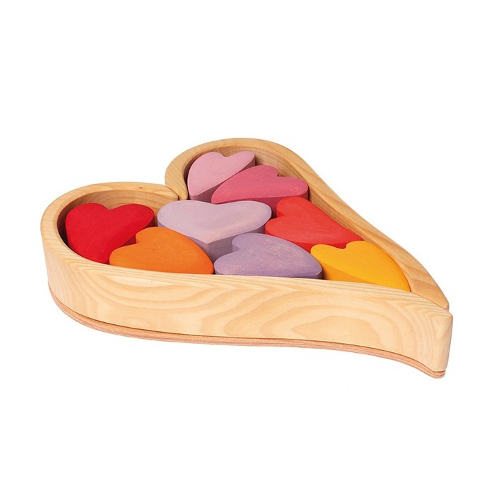 Corazones de madera - rosa grimms
