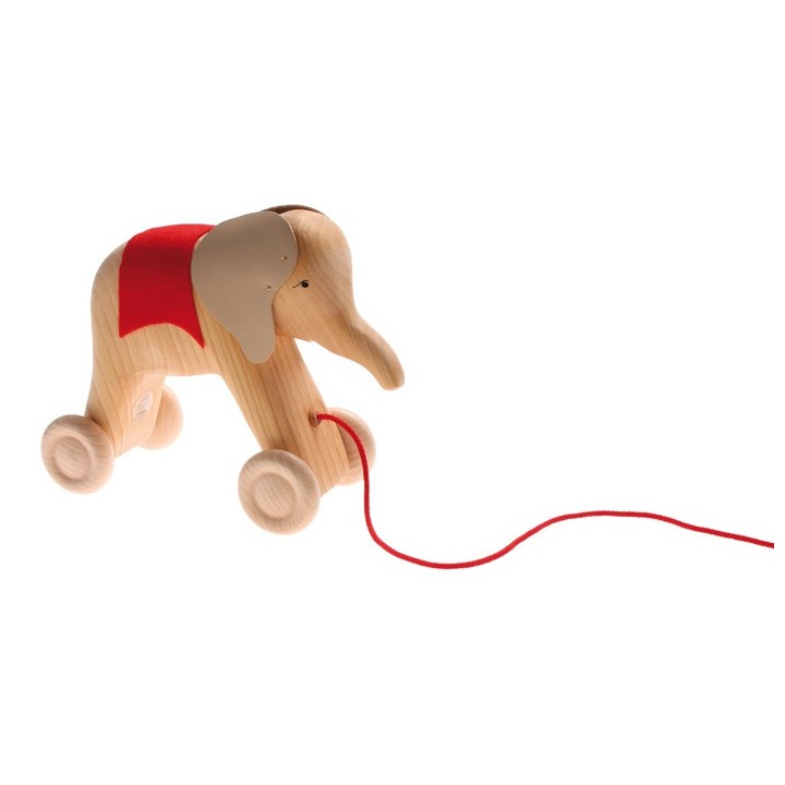 Elefante de madera de arrastre grimms