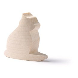Animales de madera base - gato.