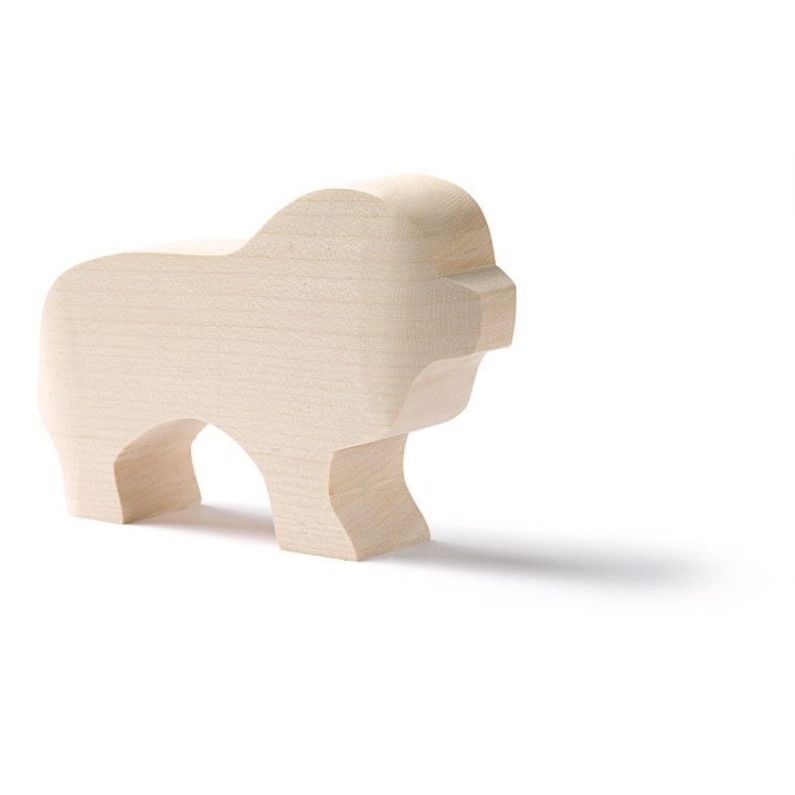 Animales de madera base - león.