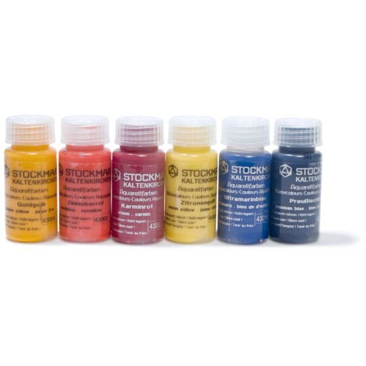 Stockmar - 6 botes de acuarela 20ml básico.